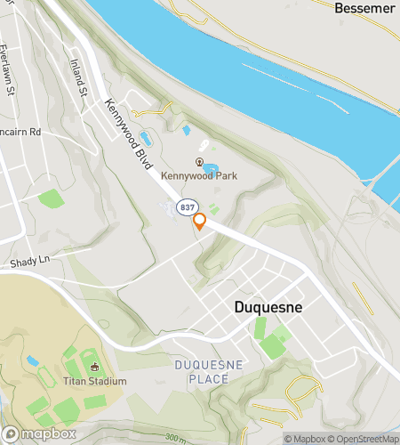 Map of scavenger hunt walking tour for Duquesne scavenger hunt