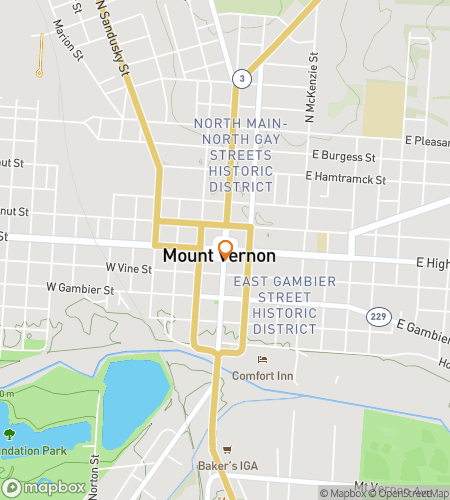 Map of scavenger hunt walking tour for Mount Vernon Marvel Hunt