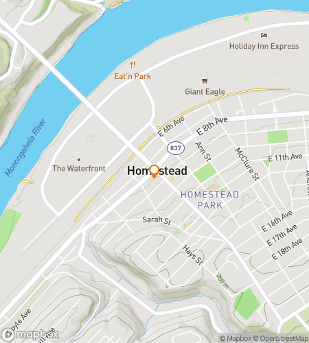 Aarteenetsintäkävelykierroksen kartta Homestead Treasure Trailille