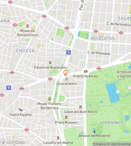 Map of scavenger hunt walking tour for Madrid After Midnight