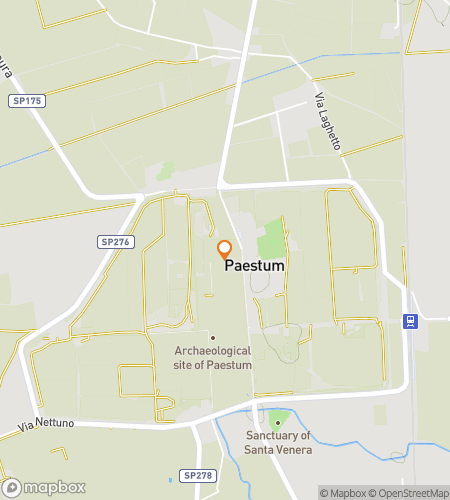 Map of scavenger hunt walking tour for Paestum Temples, Rituals & Timeless Echoes Hunt