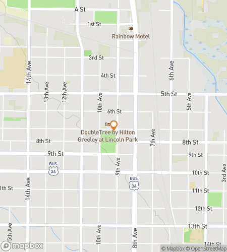 Map of scavenger hunt walking tour for Greeleys Pursuit for Perfection