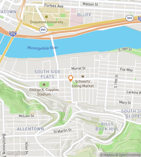 Map of scavenger hunt walking tour for Party Through Pittsburgh