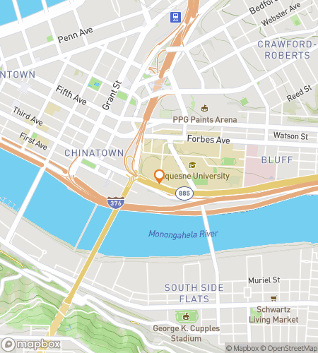 Map of scavenger hunt walking tour for Duquesne University Hunt