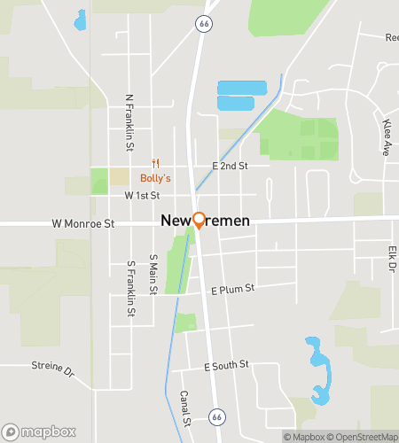 Map of scavenger hunt walking tour for New Bremen‘s Downtown Dazzle Scavenger Hunt