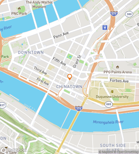 Map of scavenger hunt walking tour for Pittsburgh’s Strength