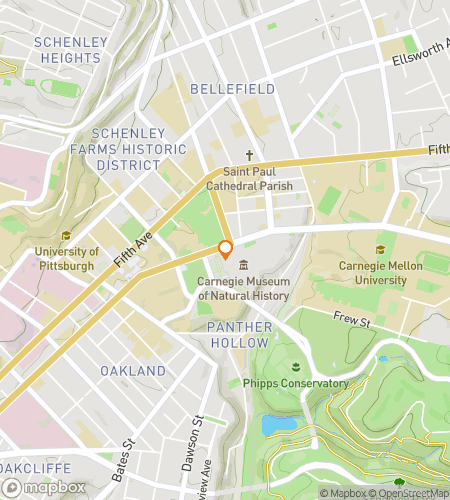 Map of scavenger hunt walking tour for Carnegie Mellon University Hunt