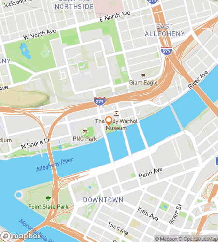 Map of scavenger hunt walking tour for Pittsburgh's Cultural Side