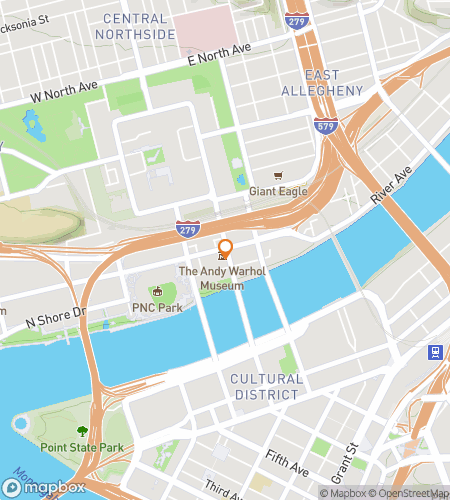 Map of scavenger hunt walking tour for Pittsburgh's Cultural Side