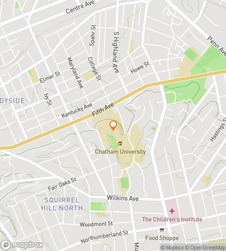 Hartă a turului pe jos de vânătoare de comori pentru Chatham University Hunt