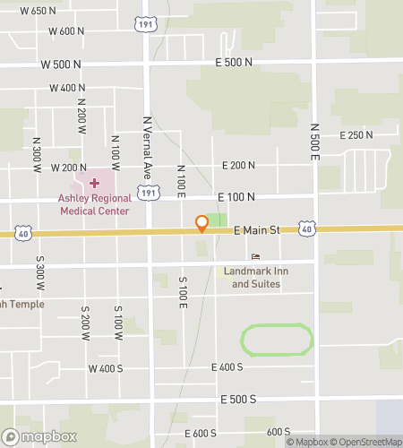Map of scavenger hunt walking tour for Dino-Mite Adventure in Vernal