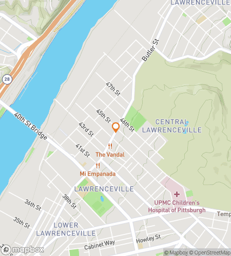 Aarteenmetsästyksen kävelykierroksen kartta Lawrencevillen "Scholarly Wander" -kierrokselle