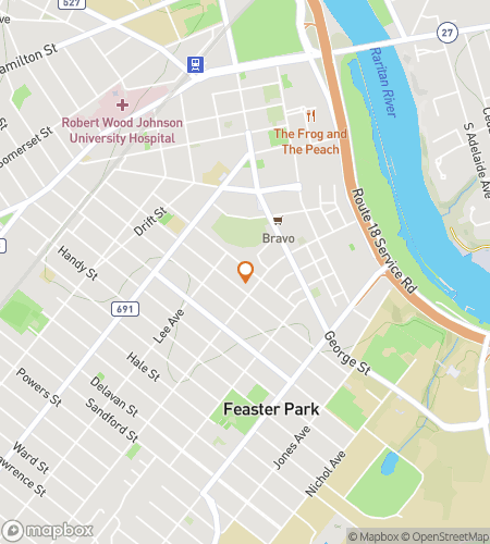 Map of scavenger hunt walking tour for New Brunswick scavenger hunt