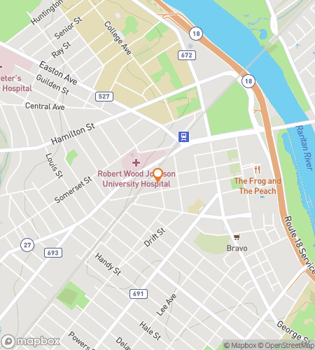 Map of scavenger hunt walking tour for New Brunswick Bar Crawl