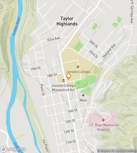 Map of scavenger hunt walking tour for Juniata College Hunt