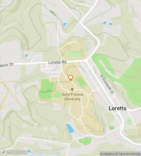 Map of scavenger hunt walking tour for Saint Francis University Hunt