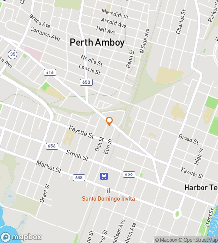 Map of scavenger hunt walking tour for Perth Amboy scavenger hunt