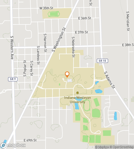 Map of scavenger hunt walking tour for Claw-ver Clues: The Indiana Wesleyan University Hunt”