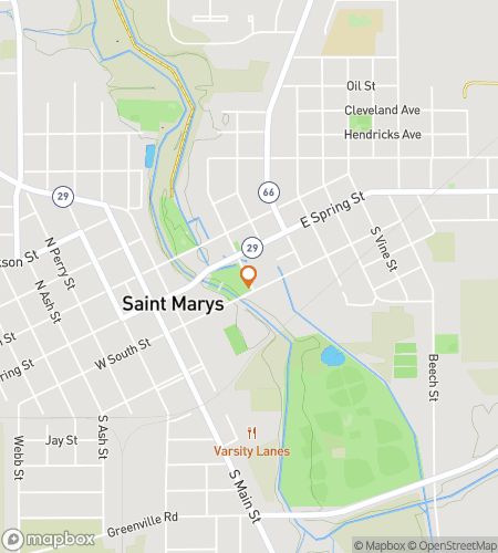 Map of scavenger hunt walking tour for The Great Saint Marys Dash & Discover