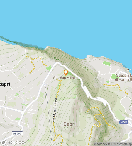 Map of scavenger hunt walking tour for Capri Diem: The Island Clue Quest