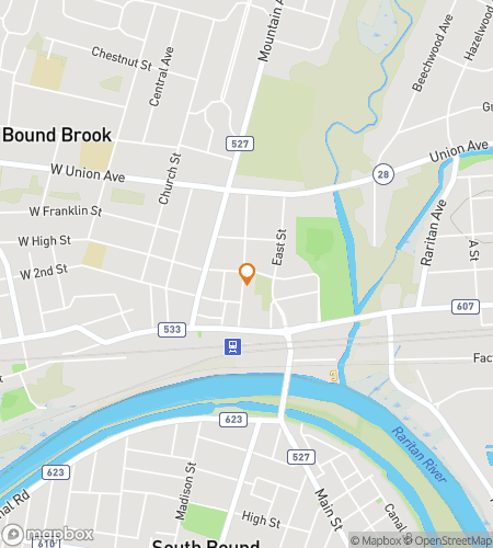 Map of scavenger hunt walking tour for Bound Brooks Bountiful Adventure