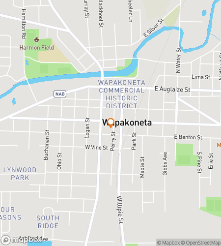 Map of scavenger hunt walking tour for Wapak’s Out-of-This-World Adventure