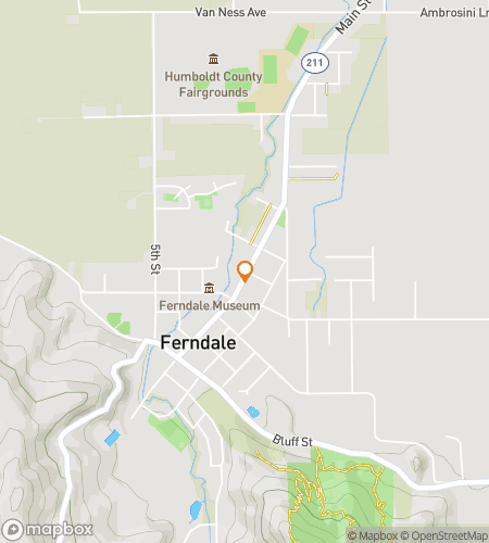 Map of scavenger hunt walking tour for Ferndale Fandango Scavenger Hunt