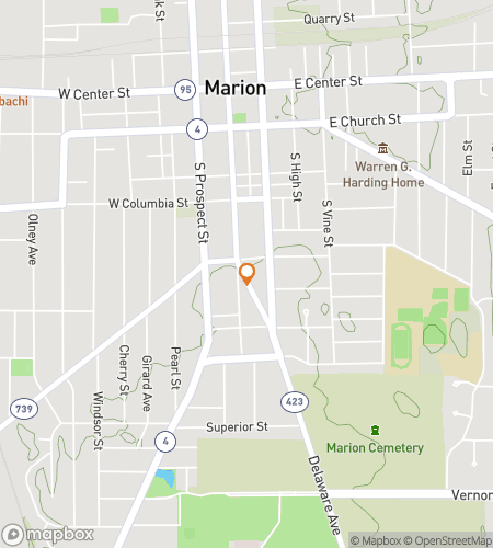 Map of scavenger hunt walking tour for Marion's Downtown Discovery Adventure