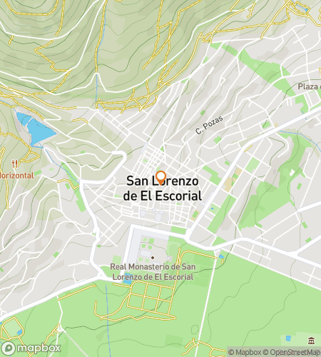 Map of scavenger hunt walking tour for Royal Clues of El Escorial