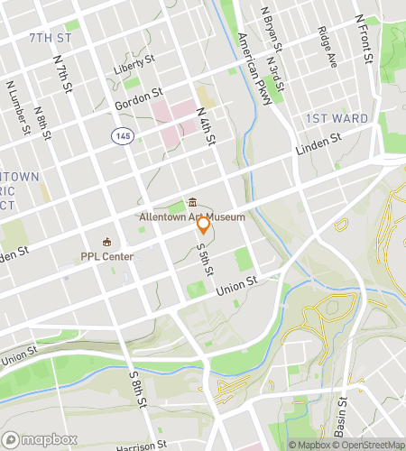 Map of scavenger hunt walking tour for Sunshine Over Allentown