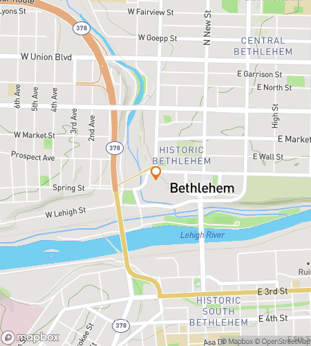 Map of scavenger hunt walking tour for Bethle-scream: The Bethlehem Phantom Pursuit