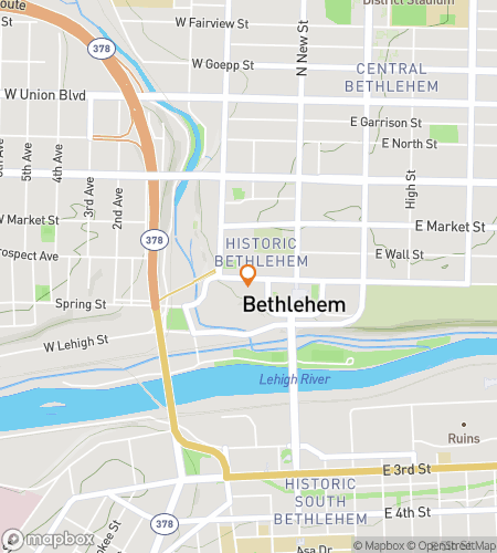 Map of scavenger hunt walking tour for Legends of the Lehigh