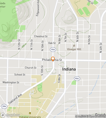 Map of scavenger hunt walking tour for Indiana‘s Downtown Treasure Trot