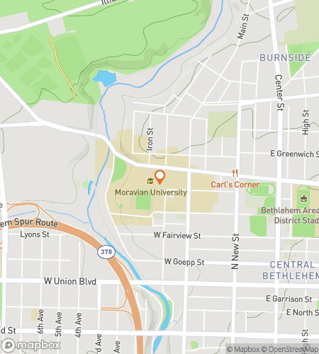 Map of scavenger hunt walking tour for Bethlehem Brain Chase