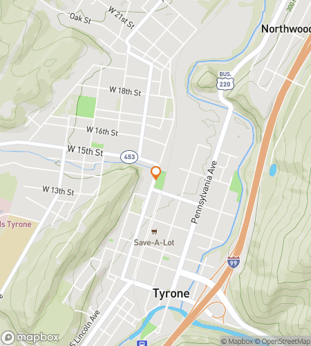 Map of scavenger hunt walking tour for Tyrone‘s Tantalizing Treasure Trip