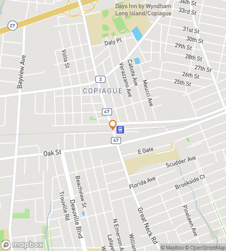 Map of scavenger hunt walking tour for Copiague Caper: Quest & Quips