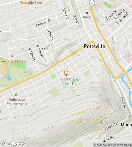 Map of scavenger hunt walking tour for Pottsville Boiling Curiosity Adventure