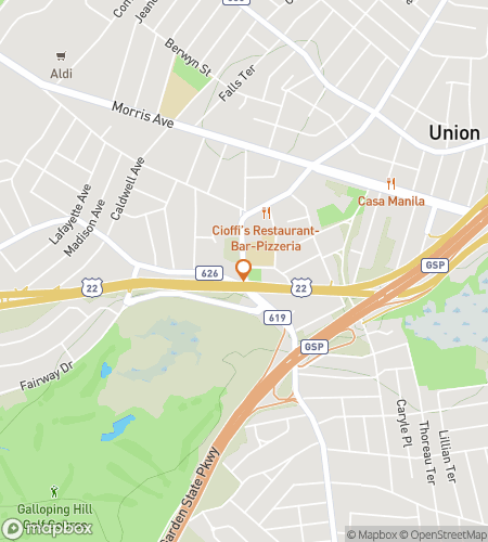 Mapa naučné procházky pro honbu za pokladem v Union City