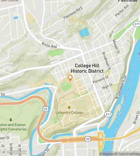 Map of scavenger hunt walking tour for Lafayette College Hunt