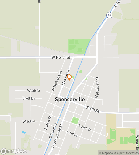 Map of scavenger hunt walking tour for Spencerville Treasure Trove Hunt
