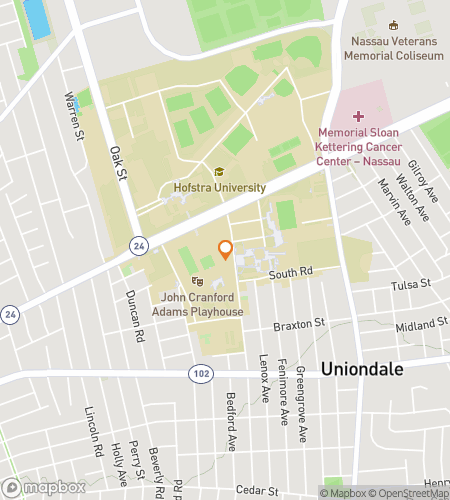 Map of scavenger hunt walking tour for Roar & Explore: Hofstra Hunt