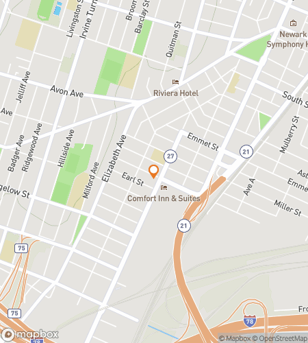 Map of scavenger hunt walking tour for Newark New Jersey Bar Hunt