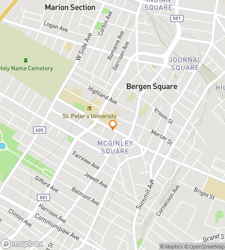 सेंट पीटर्स यूनिवर्सिटी हंट के लिए स्कैवेंजर हंट वॉकिंग टूर का नक्शा