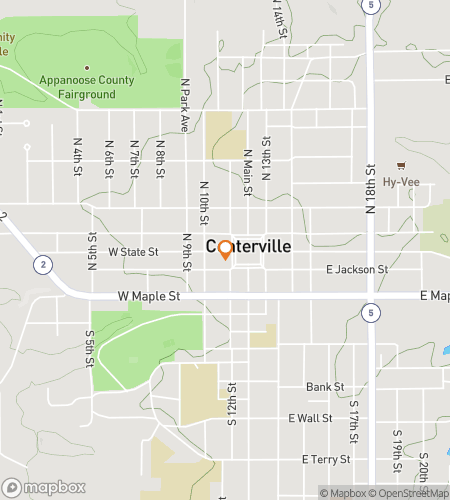 Mapa procházky s honbou za pokladem pro Centerville Cunning Treasure Chase