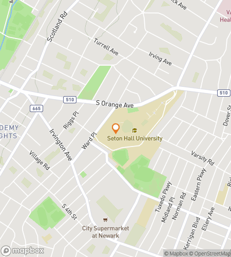 Map of scavenger hunt walking tour for Seton Sail for Answers: SHU Edition