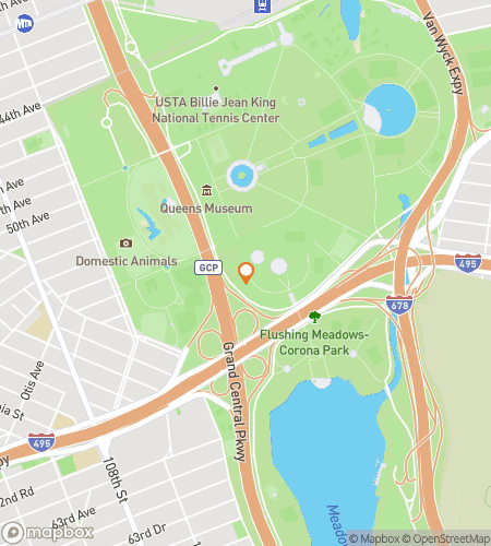 Map of scavenger hunt walking tour for Flushing Meadows Marvelous Manhunt