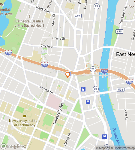 Map of scavenger hunt walking tour for Specters of Newark