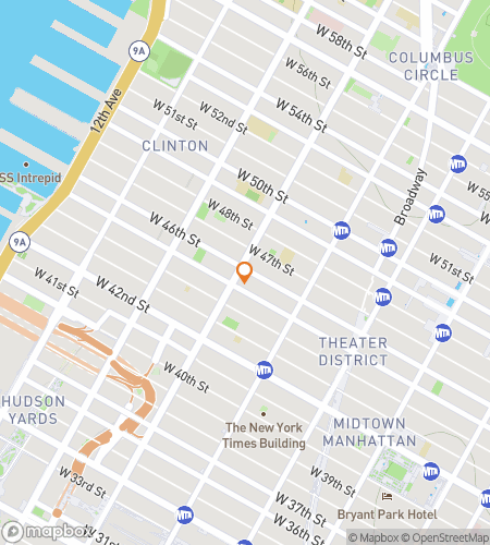 Map of scavenger hunt walking tour for Hell‘s Kitchen Havoc Hunt