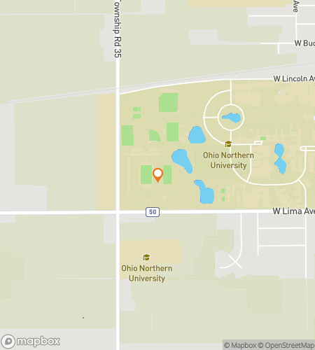 Map of scavenger hunt walking tour for Ohio Northern University Hunt