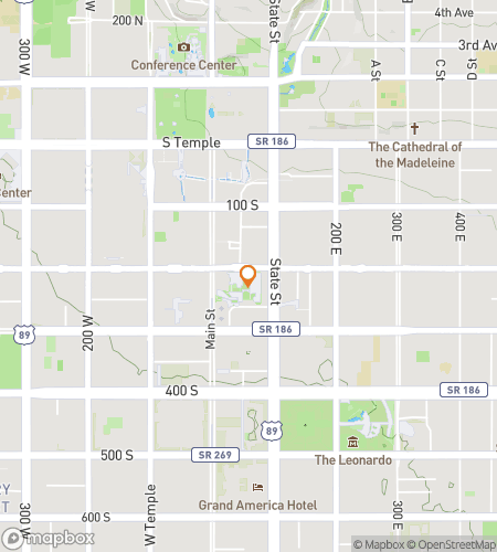 Hartă a turului de vânătoare de comori pentru Circuitul Blestemat din Salt Lake City